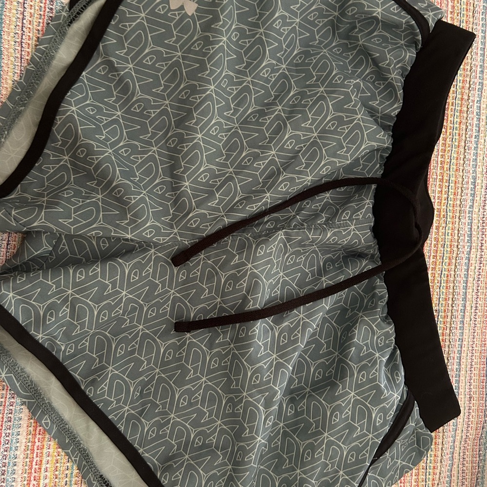 Under Armour Blue Patterned Shorts with Black Trim